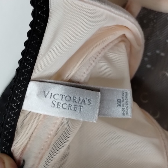 Victoria's Secret Corset Bra Cami 36B pink mesh black lace - Picture 8 of 8
